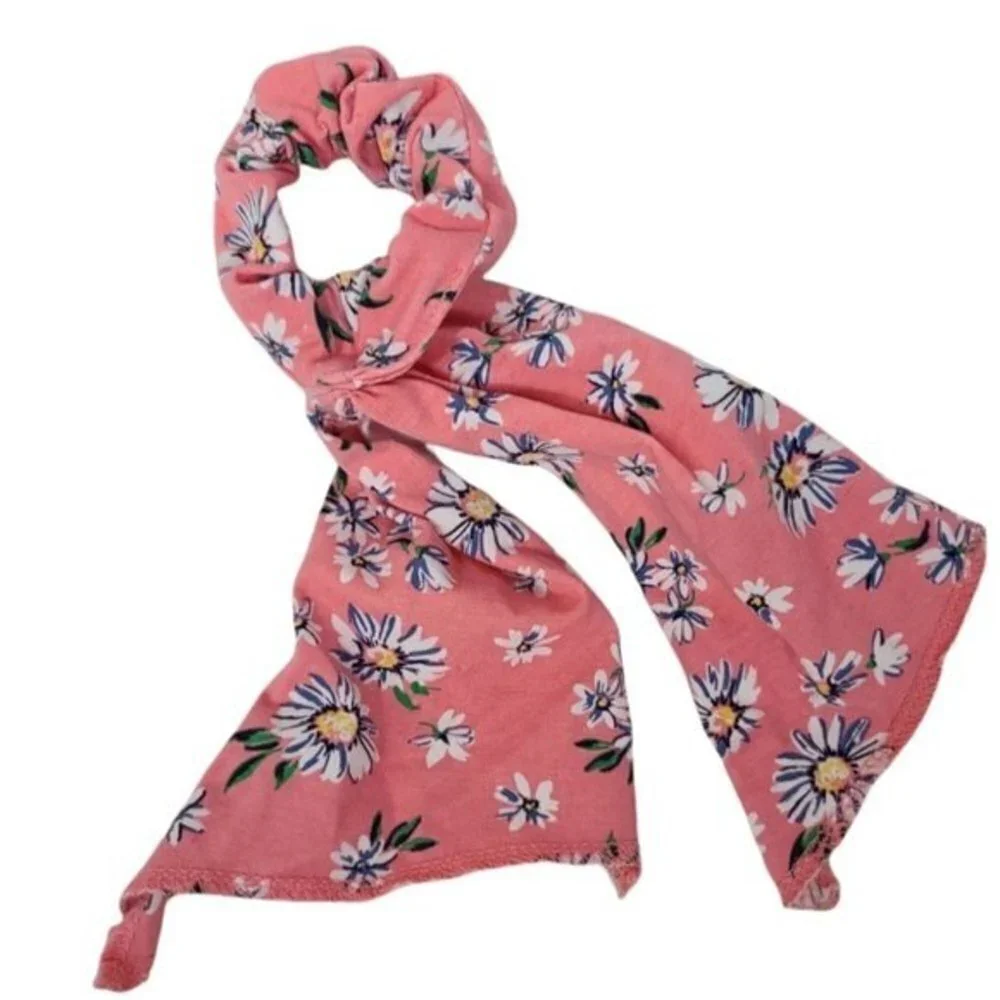 Floral Scarf Scrunchie Girls Ponytail Hair Tie